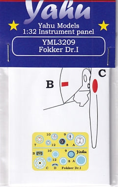 Yahu Models YML3209 1/32 Fokker Dr.I Instrument Panel (for MENG)
