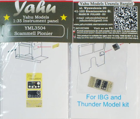 Yahu Models YML3504 1/35 Scammell Pioneer Instrument Panel (for IBG / Thunder Model)