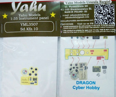 Yahu Models YML3507 1/35 Sd.Kfz. 10 1-Ton Half-Track Instrument Panel (for Dragon)