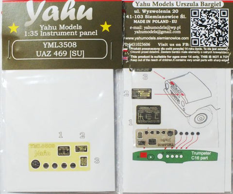 Yahu Models YML3508 1/35 UAZ-469 (SU) Instrument Panel (Trumpeter / Military Wheeled Vehicles)