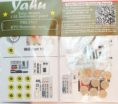Yahu Models YML3511 1/35 KTO Rosomak Early-Type Instrument Panel (for IBG)