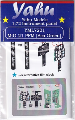 Yahu Models YML7201 1/72 MiG-21 PFM Instrument Panel (Sea Green) (for RV Aircraft)