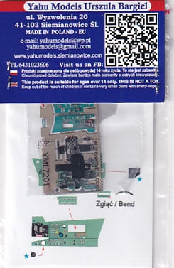 Yahu Models YML7201 1/72 MiG-21 PFM Instrument Panel (Sea Green) (for RV Aircraft)