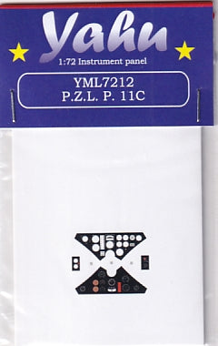 Yahu Models YML7212 1/72 PZL P.11c Instrument Panel (for Azur / Heller / PZW)