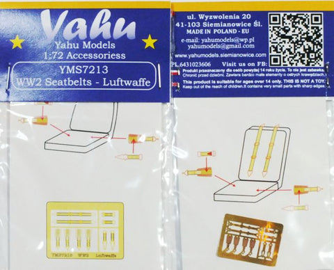 Yahu Models YMS7213 1/72 WWII Seatbelts - Luftwaffe