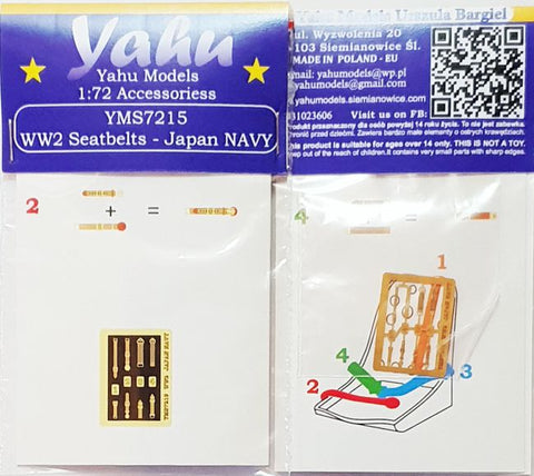 Yahu Models YMS7215 1/72 WWII Seatbelts – Imperial Japanese Navy