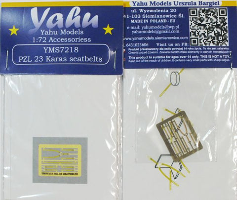 Yahu Models YMS7218 1/72 PZL P.23 / P.42 / P.43 Seatbelts