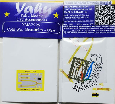 Yahu Models YMS7222 1/72 Cold War-era seatbelts for US military aircraft