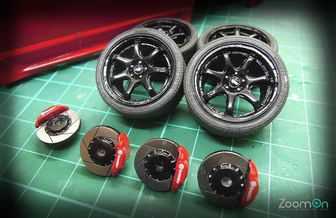 ZoomOn ZR002 1/24 18-inch Mugen GP Wheel Set