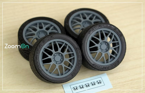 ZoomOn ZR090 1/24 NSX (NA1) Type S BBS Wheel Set (Front 16-inch, Rear 17-inch)