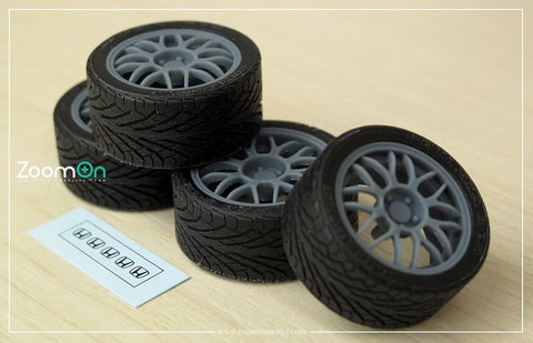 ZoomOn ZR090 1/24 NSX (NA1) Type S BBS Wheel Set (Front 16-inch, Rear 17-inch)
