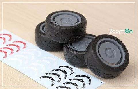 ZoomOn ZR114-15 1/24 15-inch Tom's Racing wheel and tire set