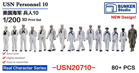 Bunker Studio USN20710 1/200 USN Personnel 10