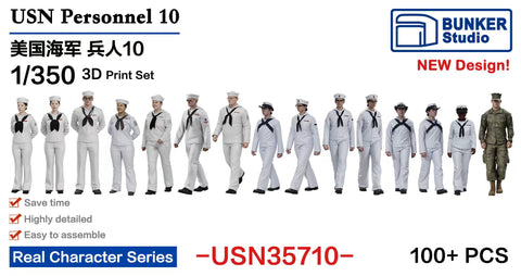 Bunker Studio USN35710 1/350 USN Personnel 10